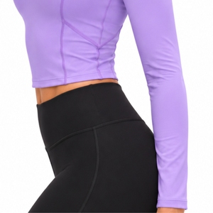 Top Corto de Yoga de Manga Larga para Mujer, Ajustado, Suave, Elástico, Cómodo, Flexible, Corte Moderno, Cobertura Completa - Product Image 6