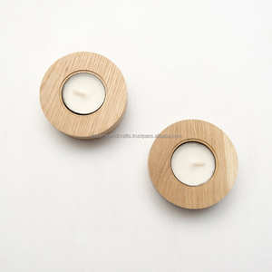 เชิงเทียนทีไลท์แบบเรซินและไม้ผสมทำด้วยมือสไตล์ชนบทสำหรับตกแต่งบ้าน - Product Image 4