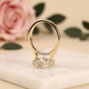 Anillo de Compromiso de Moissanita con Corte Ovalado, Chapado en Oro de 18K, Engaste de Garras, Chapado en Rodio, Plata de Ley 925, Joyería Romántica para Mujer - Product Image 4