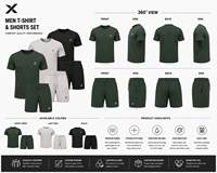 Ensemble T-shirt et short pour homme X Sports City, imprimé, polyester/coton, respirant, séchage rapide, manches courtes, col rond, vêtements de sport