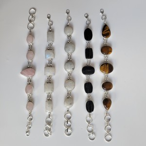 Beautiful Natural Gemstone Multiple Shapes Chain Link <b>Bracelet</b> <b>Adjustable</b> Trendy Women crystal alloy fashion jewelry <b>bracelets</b> - Product Image 3