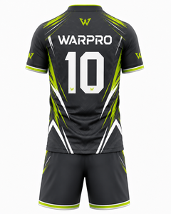 Ensemble d'uniformes de football pour hommes WARPRO, kit d'équipe de football à sublimation géométrique moderne, vêtements d'équipe de football haut de gamme, short respirant - Product Image 2