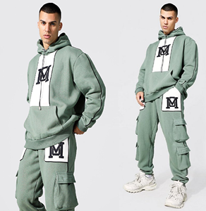 Peso Pesado grueso personalizar de Hombre Sudaderas con capucha trajes de pista con bolsillo canguro 2 piezas jersey con capucha traje de sudor para los hombres - Product Image 5