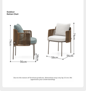 Juego de Comedor de Patio Exterior de Lujo Moderno, Sillas de Ratán Tejido con Mesa Perforada, Muebles de Jardín Impermeables para Hotel, <span class=keywords><strong>Villa</strong></span> - Product Image 6