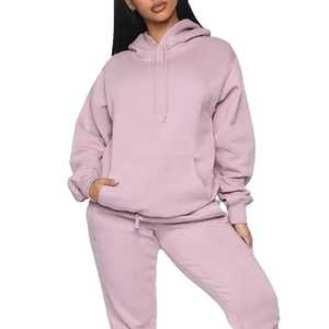 Conjunto Deportivo con Capucha para Mujer, Talla Grande, Estampado Rosa, Pantalones de Felpa de Algodón de Color Sólido, con Bolsillos Laterales - Product Image 5