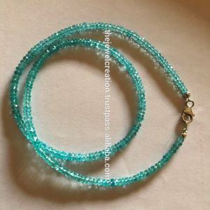 Collier de perles facettées en apatite bleue naturelle 3 mm 4 mm, pierres semi-précieuses véritables pour bijoux - Product Image 1