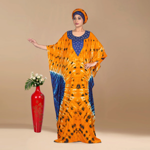 Kaftan Farasha en rayonne, longueur ras du sol, modeste, pour l'Aïd et le Ramadan, sans manches, avec encolure contrastante et coupe fluide maxi pour femme - Product Image 2