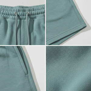 Shorts en molleton personnalisés pour hommes, couleur unie, pour la gym et les loisirs, taille élastique, vente en gros OEM, production rapide en usine - Product Image 5