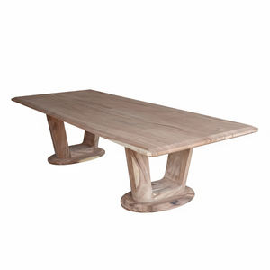 Table à manger carrée en bois de suar massif à bord droit, moderne, sur mesure, de qualité supérieure, durable, pour restaurant, hôtel, usage domestique - Product Image 1