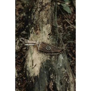 มีดเหล็กกล้าคาร์บอนสูงคุณภาพสูง ตีขึ้นรูปด้วยมือ สไตล์โบราณยุคกลาง ด้ามจับเต็มด้าม พร้อมปลอกหนัง - Product Image 6