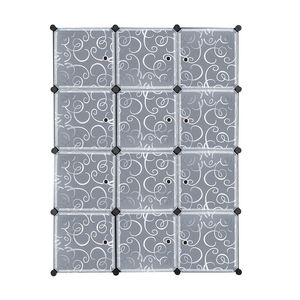 Armadio componibile a 12 cubi con ante, contenitori e scaffali per l'organizzazione degli oggetti RT - Product Image 4