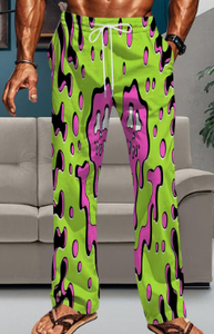 High Quality Men Streetwear Pants <b>Slime</b> Slit Pattern Pink Green Graphic Printed Trousers Custom Plus Size Casual Sweatpants Men - Product Image 2