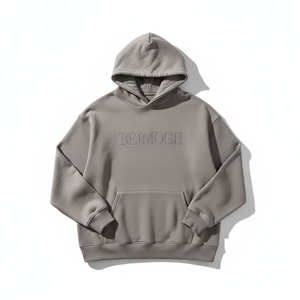 Sweat-shirt à capuche surdimensionné pour homme en polaire avec logo en relief, poche avant, vêtement décontracté pour l'automne, qualité supérieure pour homme - Product Image 1