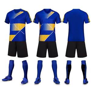 Custom Men's Soccer Jersey Set Sublimated Print V-Neck Short Sleeve Geometric Pattern Quick Dry Polyester Uniform All Seasons - Product Image 4