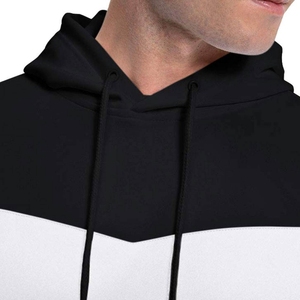 Sudadera Ligera Gris Jaspeado para Hombre con Rayas Negras en las Mangas - Sudadera con Capucha de Corte Ajustado y Contraste - Sudadera Deportiva - Product Image 6