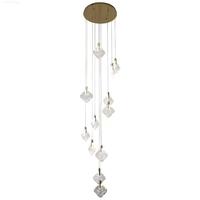 Lustre LED ovale moderne de luxe, abat-jour en verre, blanc chaud 3500K, angle de faisceau 45°, pour salon, escalier, salle à manger