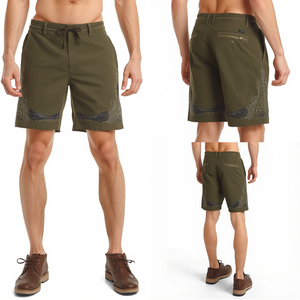 Pantalones Cortos Bordados para Hombre Inspirados en el Aire Libre con Detalles de Bosque y Construcción Premium para un Estilo de Vida Relajado - Product Image 2