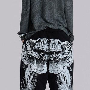 Pantalones Deportivos para Mujer, OEM, de Poliéster y Algodón, Casuales, de Pierna Ancha, con Estampado Gráfico Personalizado, Ropa Urbana - Product Image 4