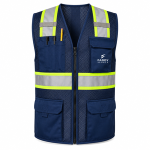 High Visibility Safety Workwear Vest with Multi-Pockets Reflective Strips Breathable Mesh Construction Gear - Product Image 2