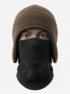 Chapeau d'hiver chaud en polaire avec cache-oreilles et protection faciale, doux et confortable, idéal pour les activités extérieures par temps froid - Product Image 5