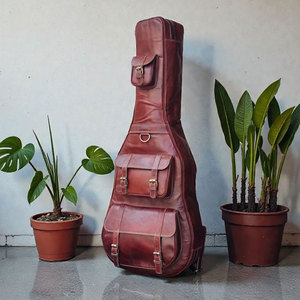 Bolsas de Guitarra de Cuero de la Mejor Calidad, Bolsas de Guitarra de Cuero de Alta Calidad al por Mayor, Bolsas de Guitarra de Cuero Impermeables de Color Sólido - Product Image 6