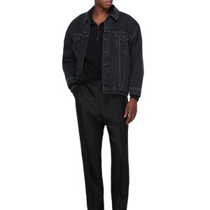 Sweat-shirt à col zippé en molleton noir pour homme, coupe ample, col rabattu, couleur unie, vêtement décontracté pour l'automne - Product Image 4