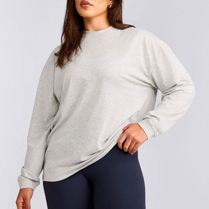 Camiseta Holgada y Transpirable de Manga Larga para Mujer, Personalizable, con Puños Acanalados, Material de Jersey de Algodón, Ropa Deportiva - Product Image 1
