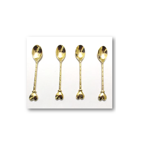 Juego de 4 Cucharas Largas Doradas Decorativas con Mango en Forma de Corazón, Aptas para Lavavajillas, para Vajilla y Decoración del Hogar - Product Image 3