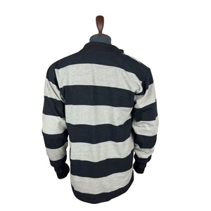 เสื้อโปโลรักบี้แขนยาวลายทางสำหรับผู้ชาย คอปกพับได้ ทรงปกติ ใส่ได้ทุกฤดู ผลิตจากผ้าฝ้าย - Product Image 2