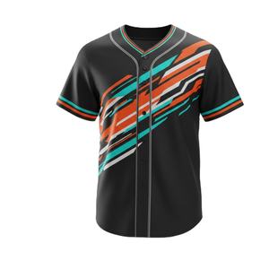 Maillots de baseball pour adultes imprimés, respirants, à séchage rapide, 100% polyester, col en V, vêtements de sport durables pour l'entraînement et les matchs - Product Image 1