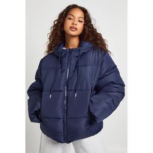 Abrigo Acolchado de Invierno para Mujer, Transpirable, de Punto, Nuevo Diseño OEM, Venta Caliente, Personalizado, con Capucha, Talla Personalizada, 100% Poliéster - Product Image 1