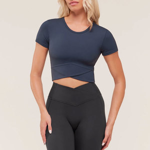 Camiseta Deportiva Ligera de 210 Gsm para Mujer, con Sujetador Incorporado Extraíble, Fabricante de Camisetas Cortas de Manga Corta - Product Image 5