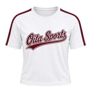 Ensemble uniforme de cheerleading blanc bordeaux, chemise à manches courtes, jupe plissée, vêtements de sport d'équipe, entraînement, performance, compétition, athlétique - Product Image 3