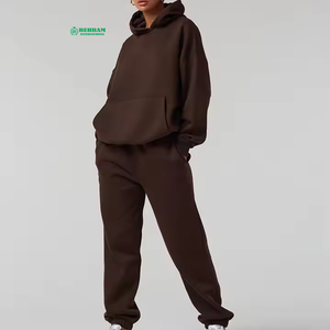 Conjunto de Sudadera con Capucha Morada y Pantalones Deportivos, Estilo Urbano, Hombros Caídos, Sudadera Informal, Cintura Elástica, Joggers Oversize para Adultos - Product Image 2