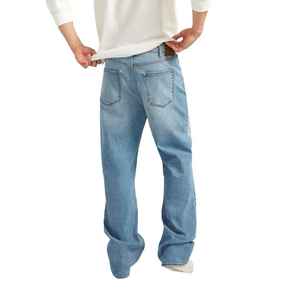 Manufacturer Direct Men's Wholesale Breathable Casual Dark Straight Solid Denim Jeans Embroidery for Summer Autumn Winter - Product Image 2