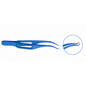 Forceps Colibri en titane bleu de haute qualité, longueur totale 77 mm, instrument chirurgical ophtalmique - Product Image 6