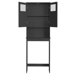 Mobile da Bagno Nero in MDF (Pannello a Media Densità di Fibre) con Doppia Anta 60*22*170cm, Finitura Verniciata, Arredo Bagno - Product Image 3