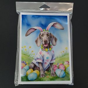 Whimsical A7 Tamaño 5x7 Weimaraner Easter Egg Hunt Tarjetas de notas en blanco Paquete de 8 con sobres - Product Image 3