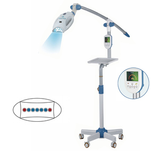 Lámpara <span class=keywords><strong>Dental</strong></span> Móvil de Pie para <span class=keywords><strong>Blanqueamiento</strong></span> con Bandeja - Dispositivo de <span class=keywords><strong>Blanqueamiento</strong></span> <span class=keywords><strong>Dental</strong></span> con Luz Azul y Roja para Salones de Belleza y Cuidado Bucal - Product Image 1