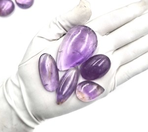 Lot de pierres précieuses en améthyste naturelle, formes variées, cabochons, 11-50 mm, pour la création de bijoux faits main - Product Image 6