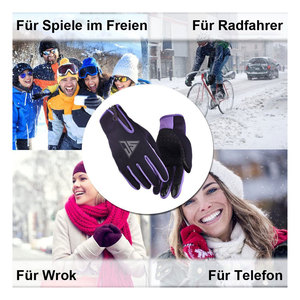 Gants de course tactiles pour hommes et femmes, gants thermiques d'hiver pour le cyclisme et la course en plein air, antidérapants en silicone, chauds et fins pour le froid - Product Image 4