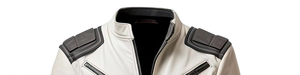 Blouson en cuir de motard pour homme en peau de mouton véritable, blanc et noir, imperméable, avec fausse fourrure, modèle unique 2026, faible MOQ, fabrication en usine - Product Image 3