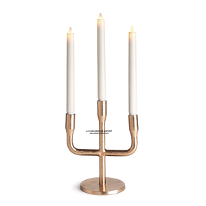 Candelabros de lujo de 5 brazos niquelados para decoración de boda interior y exterior diseño en relieve candelabros hechos a mano de aluminio - Product Image 2