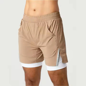 <b>Compression</b> Double Layer <b>Shorts</b> <b>Men</b> Double Layer <b>Shorts</b> Sports <b>Shorts</b> Supplier Moisture Wicking Double Layer <b>Shorts</b> - Product Image 4