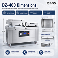 Machine d'emballage sous vide DZ-400C à double chambre robuste pour viande de bœuf, de porc, de steak et produits surgelés en vrac, 20m³/h, 0.9kW, 380V, barre de scellage de 400mm