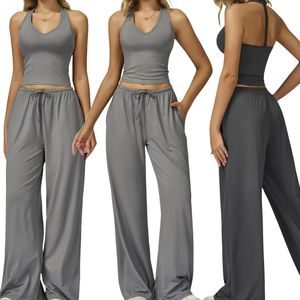Conjunto de Yoga para Mujer, Sujetador Deportivo, Pantalones Holgados con Bolsillo, Ropa Deportiva para Gimnasio y Running, 2 Piezas, OEM ODM - Product Image 5