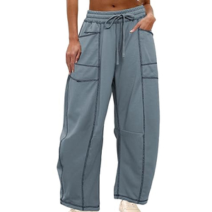 Women Relaxed Cargo Pants Wide Leg Sweatpants High Waist <b>Drawstring</b> Casual Streetwear Joggers - Product Image 1