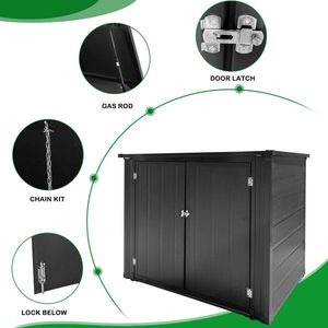 Abri de jardin en bois verrouillable pour le rangement des poubelles, de la tondeuse à gazon et des outils - Product Image 5