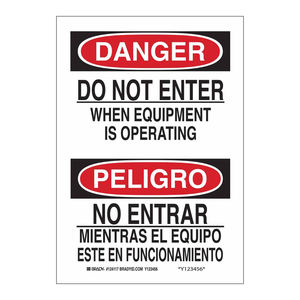 Señal Bilingüe de PVC de Prohibido Entrar para Seguridad de Equipos Operativos - Product Image 3