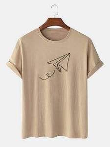 Camiseta de Hombre de Alta Calidad, 100% Algodón, Tejido de Punto, Talla Grande, Estilo Casual de Verano, Estampada, Hombros Caídos, Manga Corta - Product Image 5